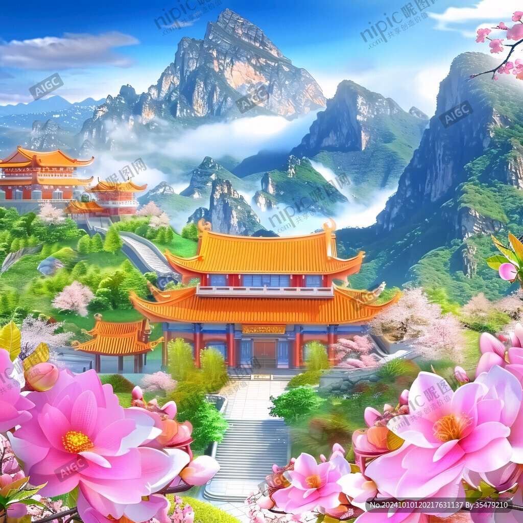宫殿楼阁仙境仙人大殿