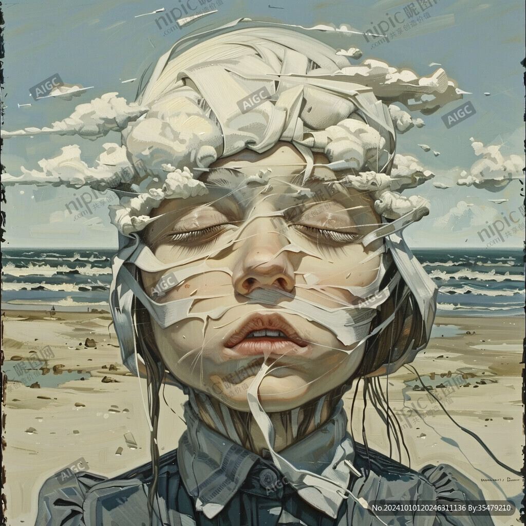扭曲人像插画