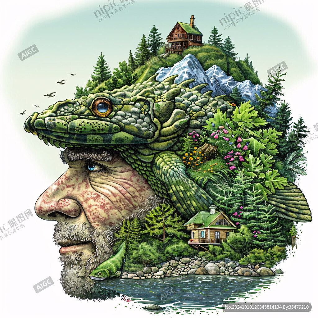 人与自然类插图