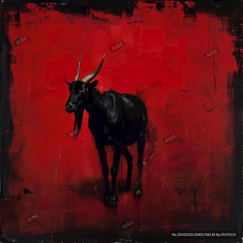 手绘山羊工作室装饰画