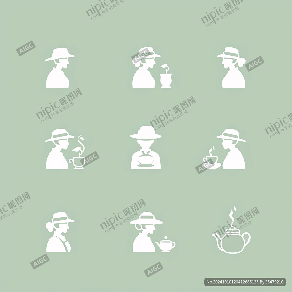 茶农线条图