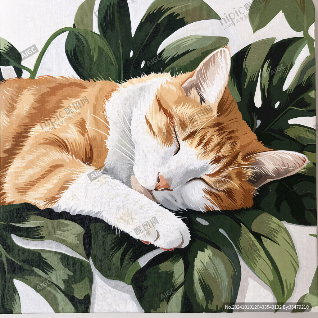 睡觉的大花猫