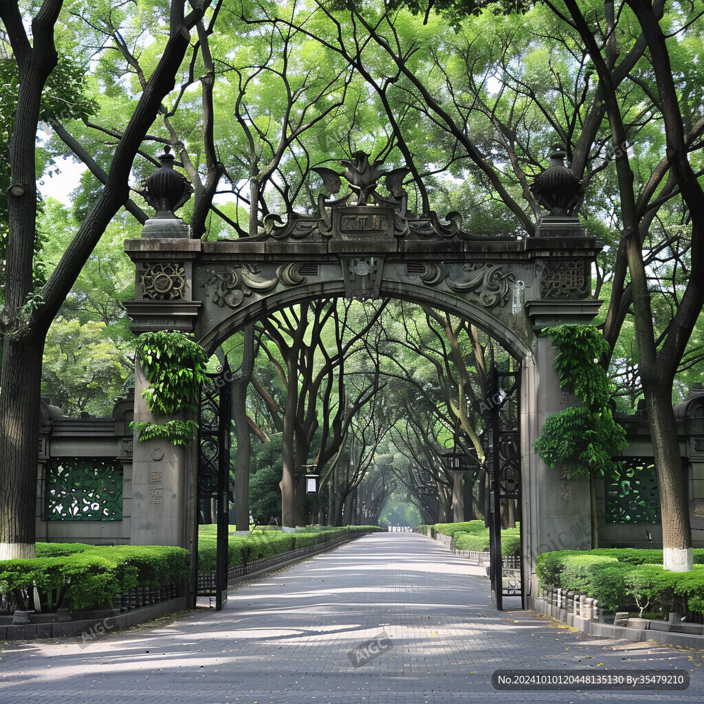 明孝陵石象路夏天