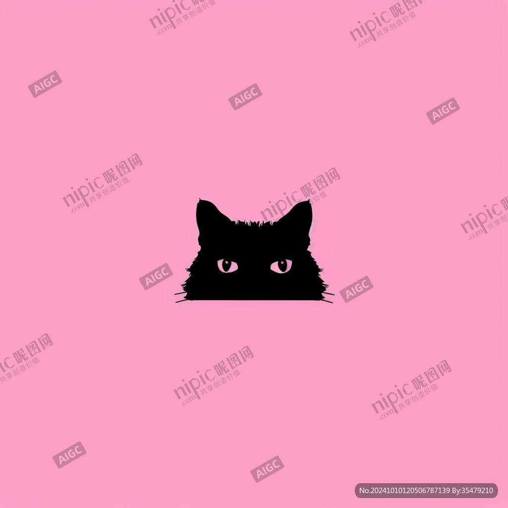 小黑猫插画