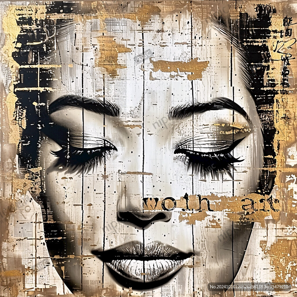 人脸色块拼接装饰画