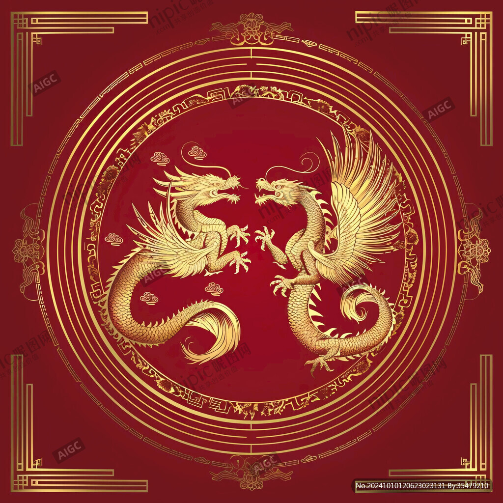 龙凤喜字背景