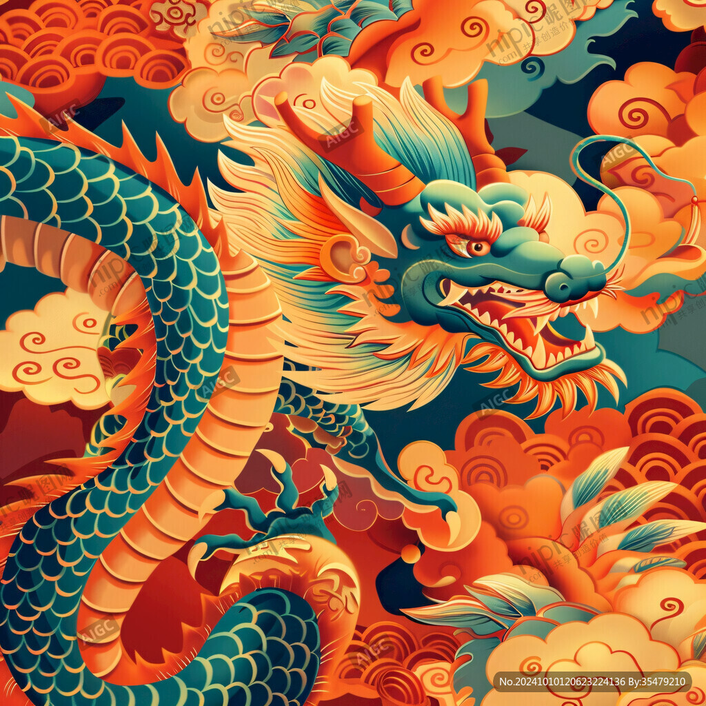 国潮风龙插画
