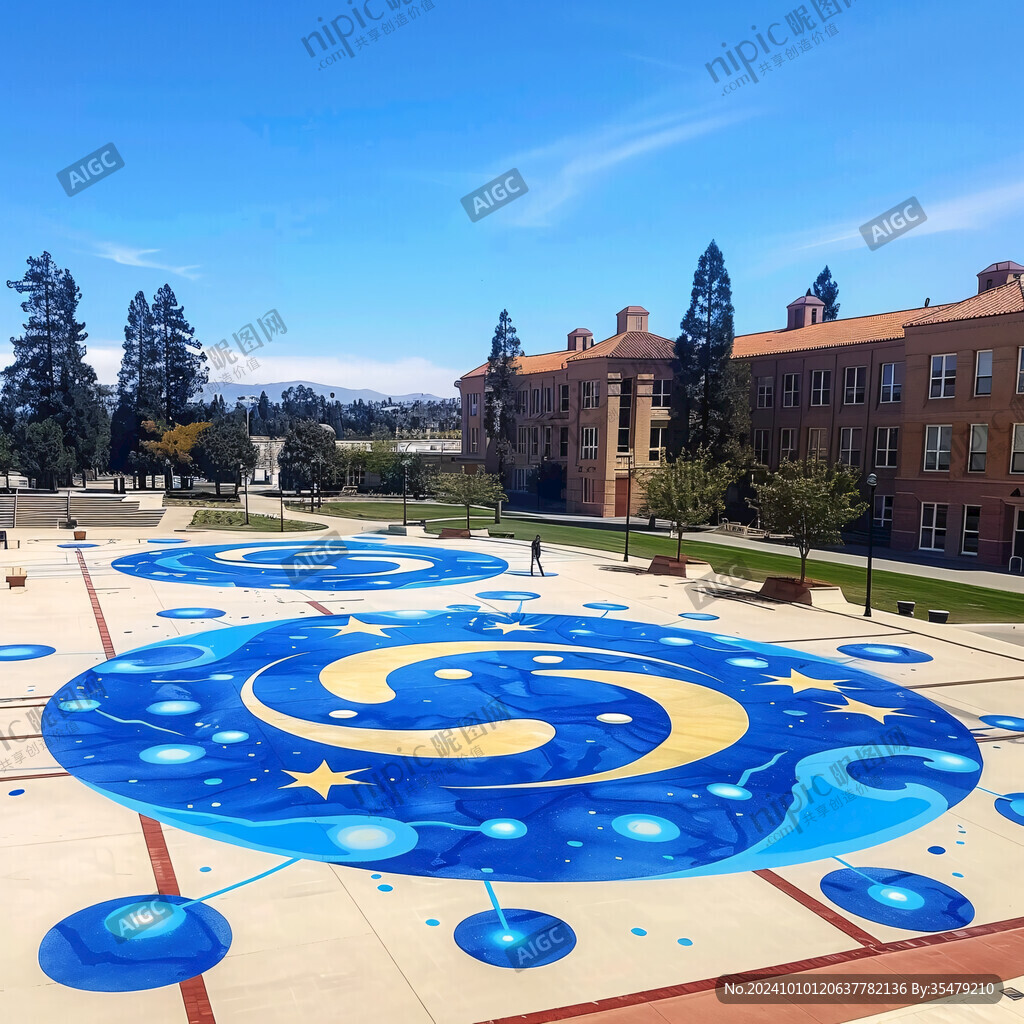 斯坦福大学彩绘剪影