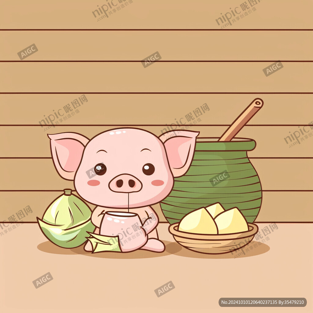 q版小猪插画