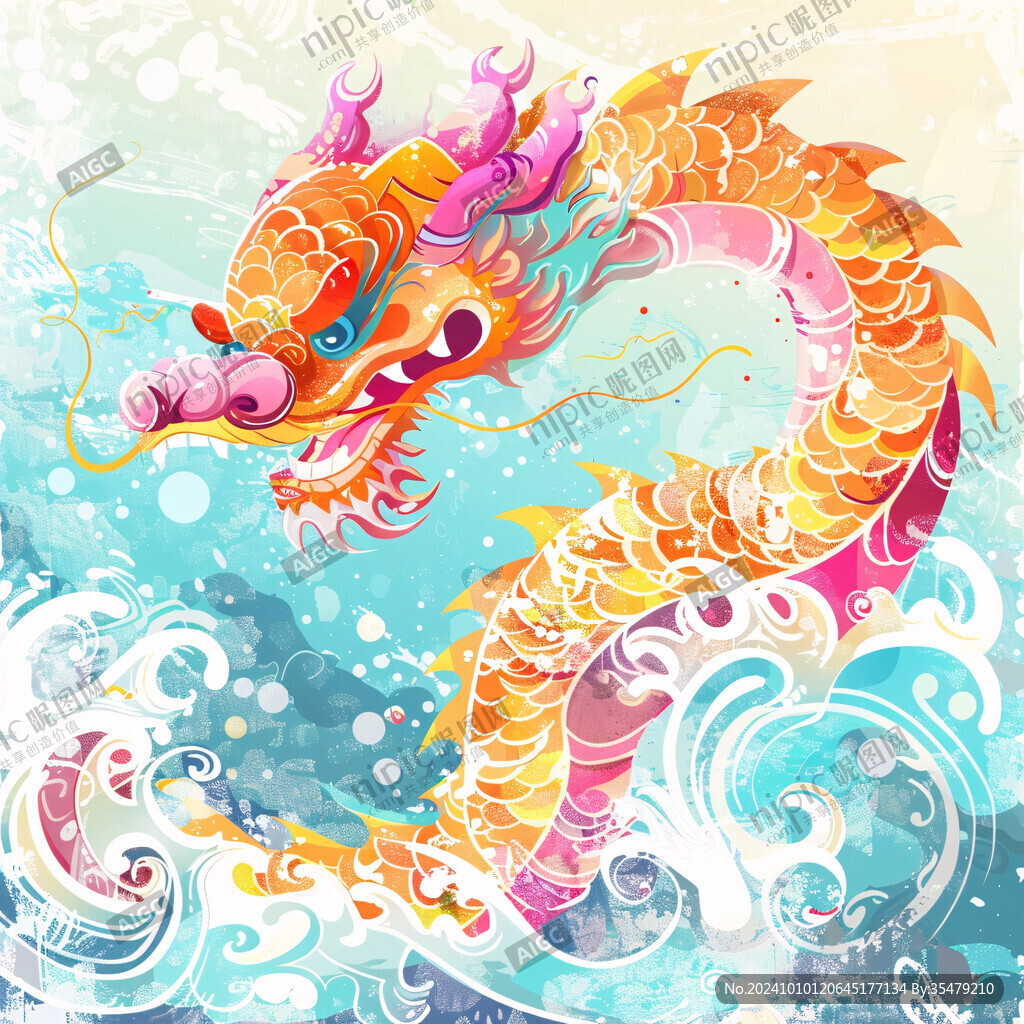 国潮风蛟龙得水