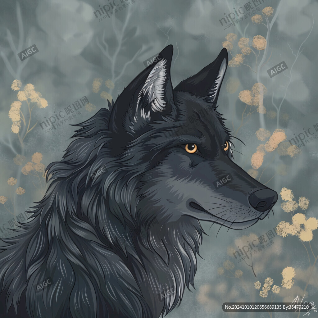 灰色的狼插画