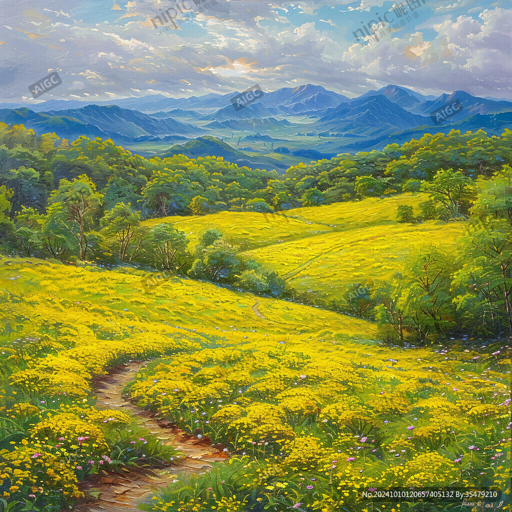 油菜花油画