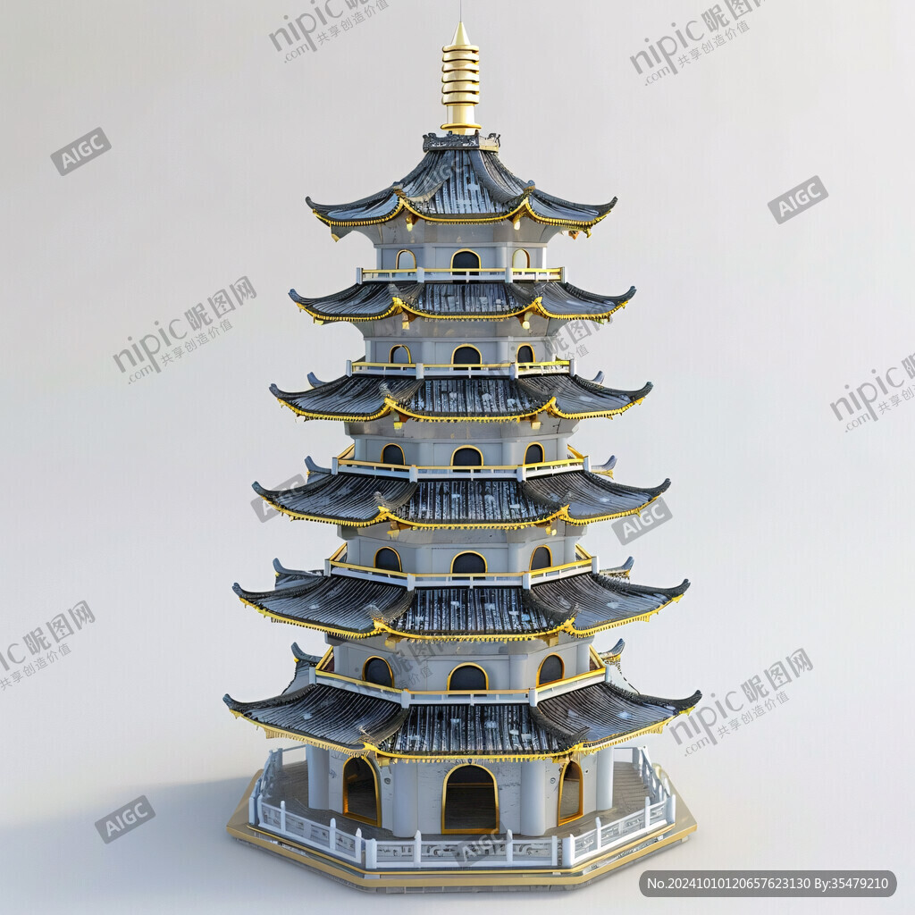 文笔塔素材