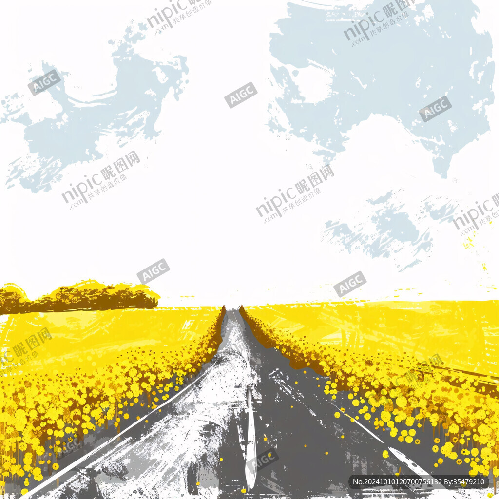 油菜花田马路