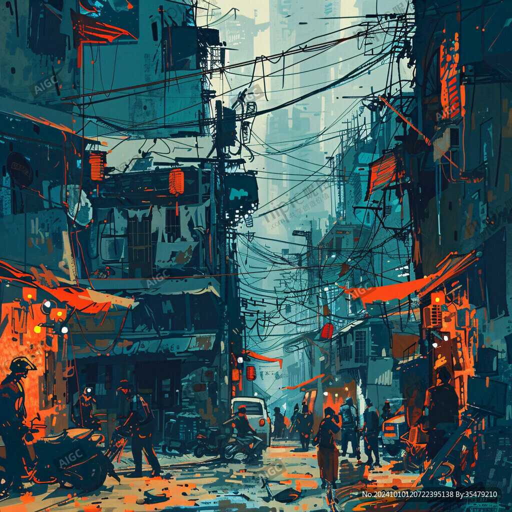 庙街插画
