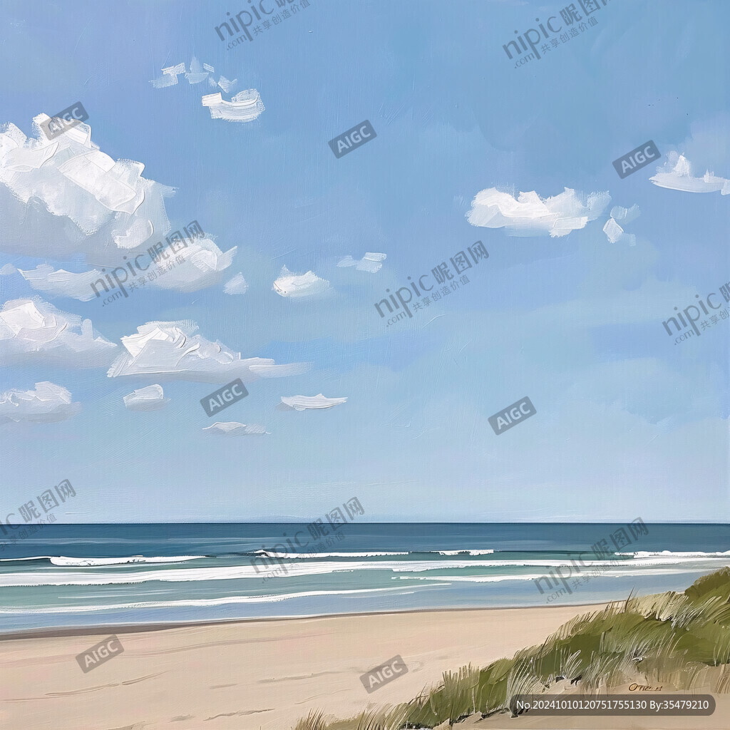 海滩风景画