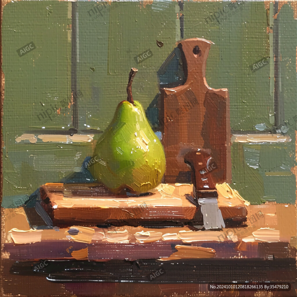 梨子油画