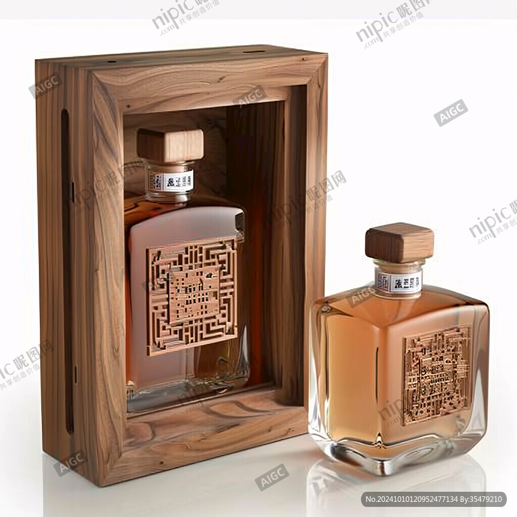 白酒玻璃瓶效果图模型