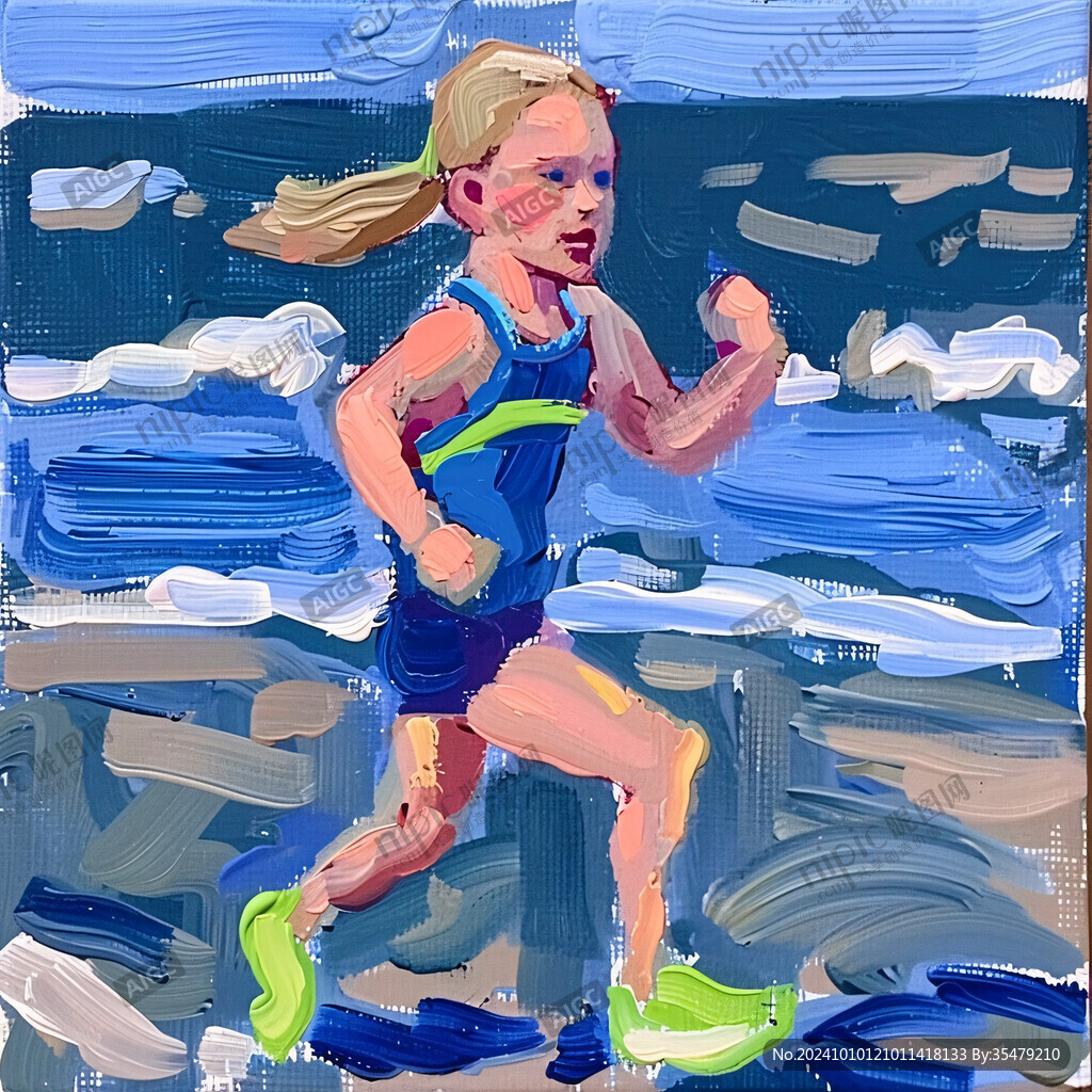 绘本运动跑步插画