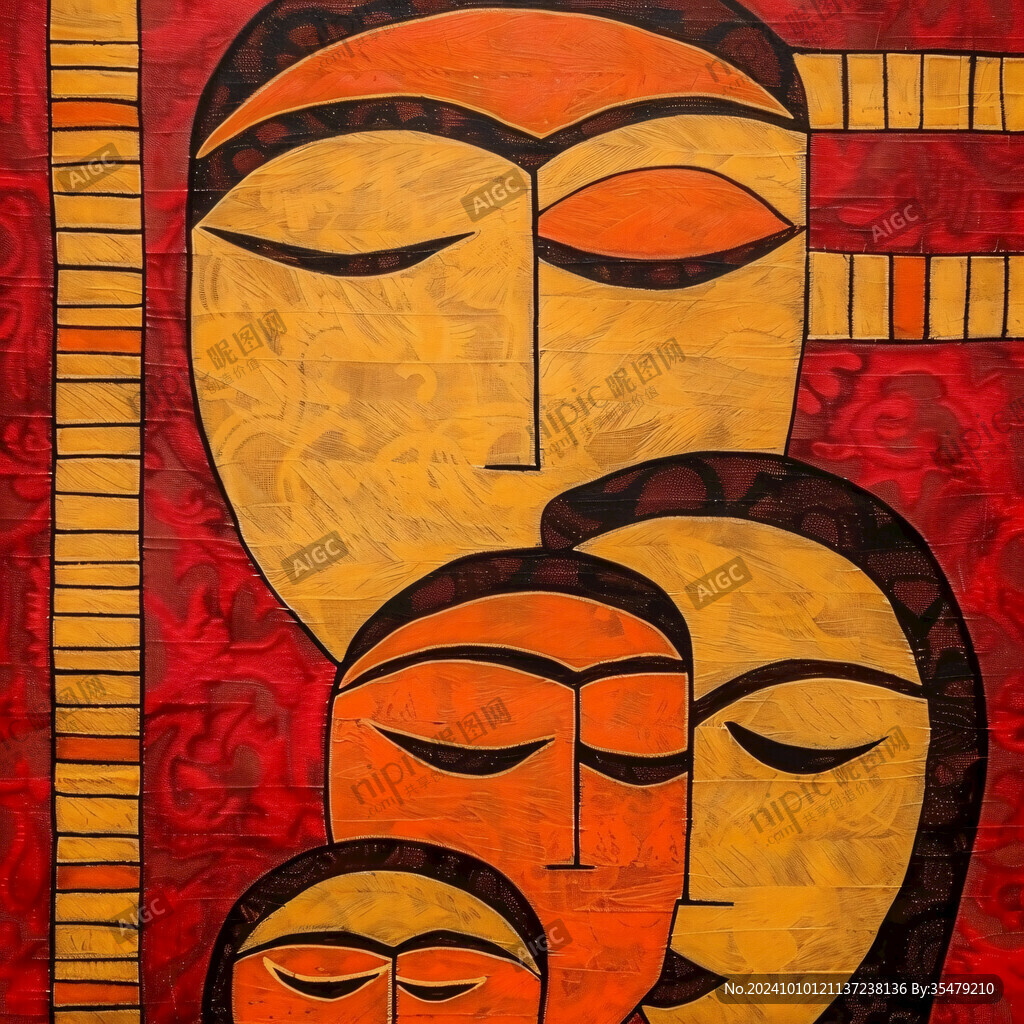 人脸色块拼接装饰画