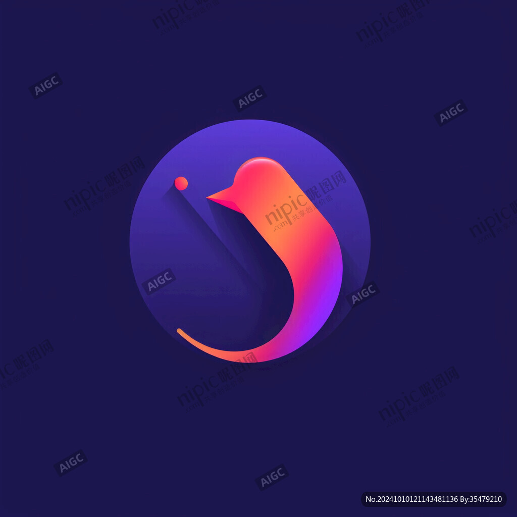 渐变插画logo