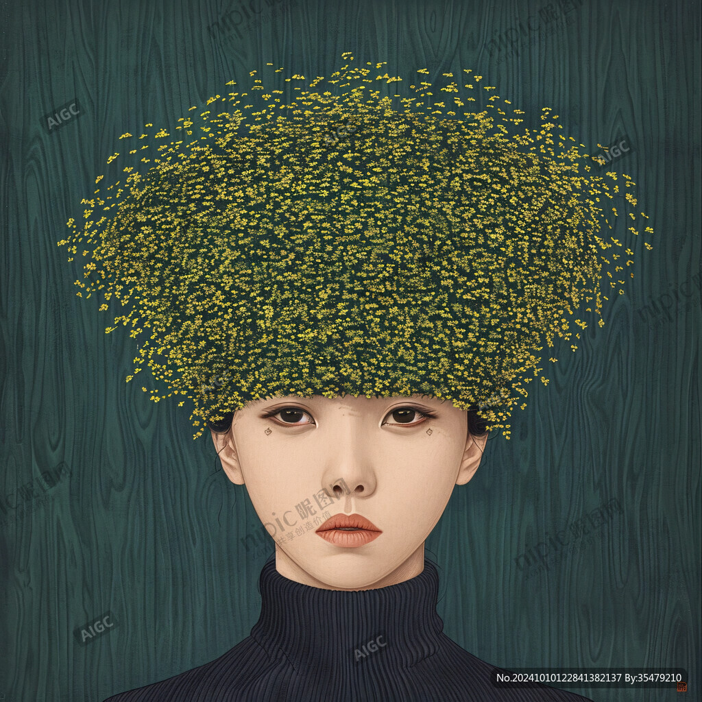 假发插画
