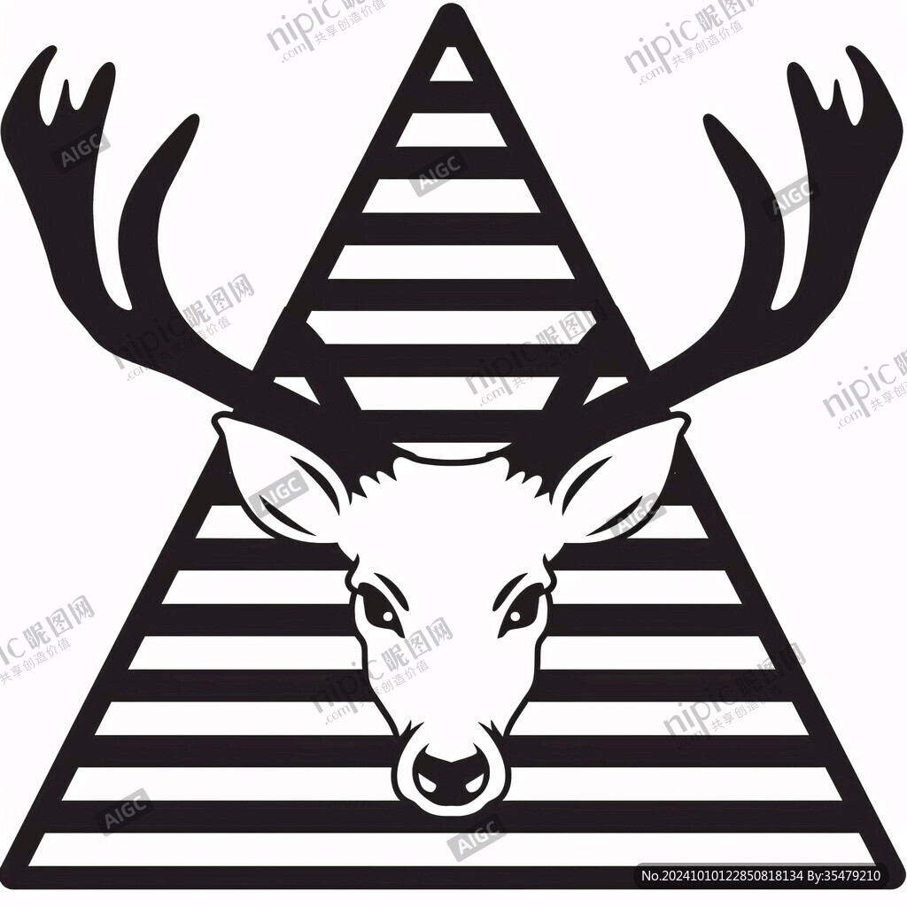 三角动物头logo