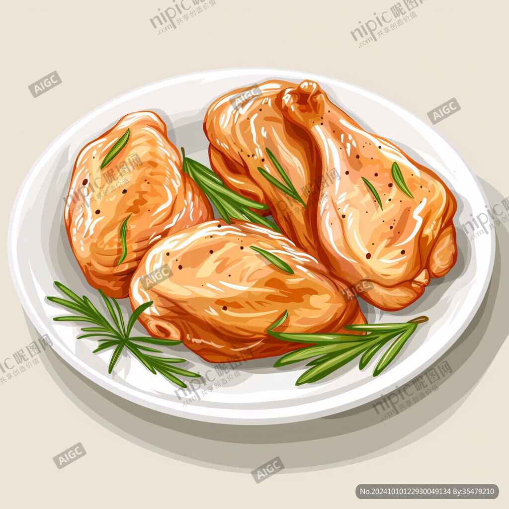 卤鸡腿插画