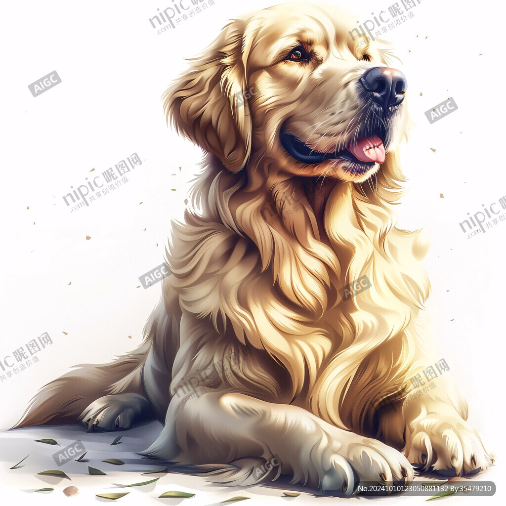金毛犬插画