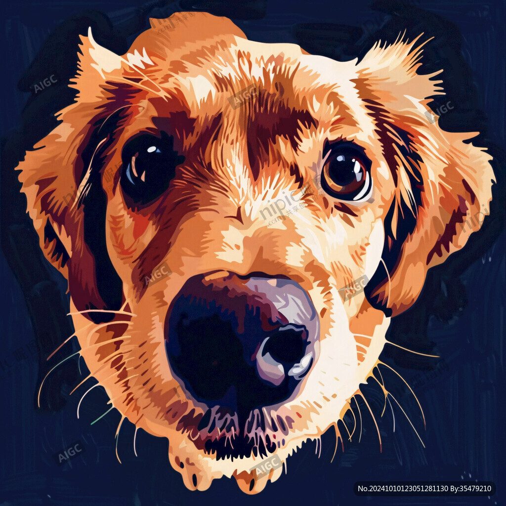 狗狗写实插画