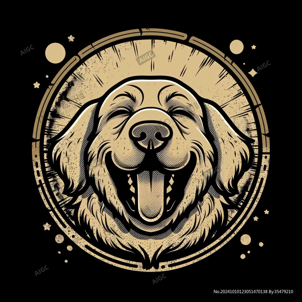 金毛犬插画
