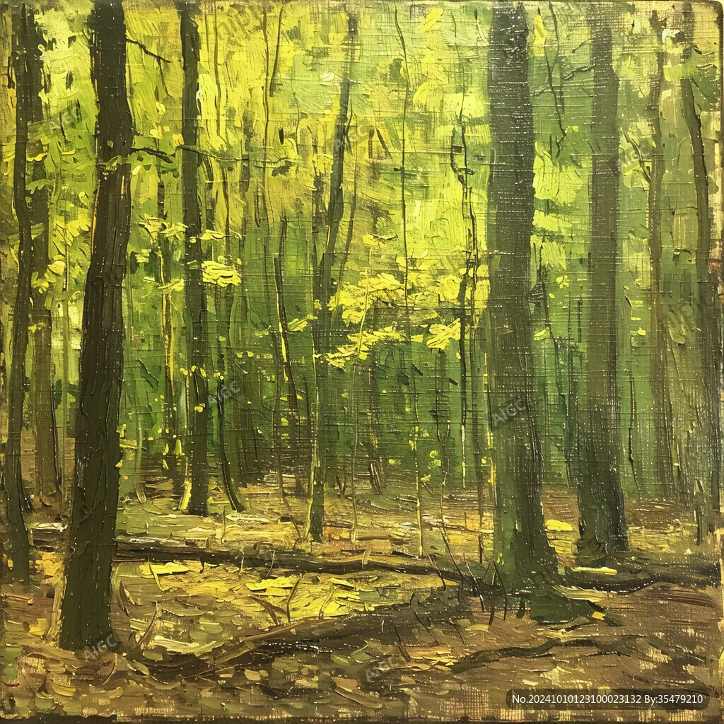 森林油画绘画