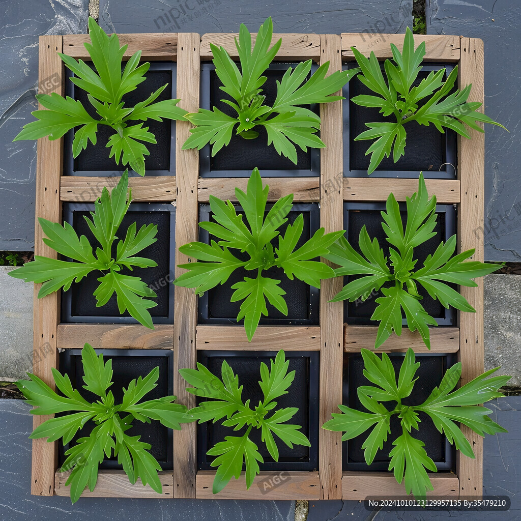 植物叶压板背景墙