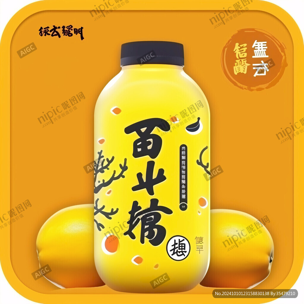 黄桃丁果汁瓶贴