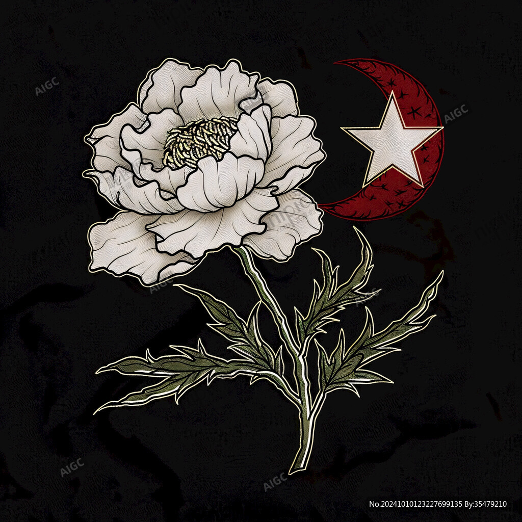 手绘银莲花