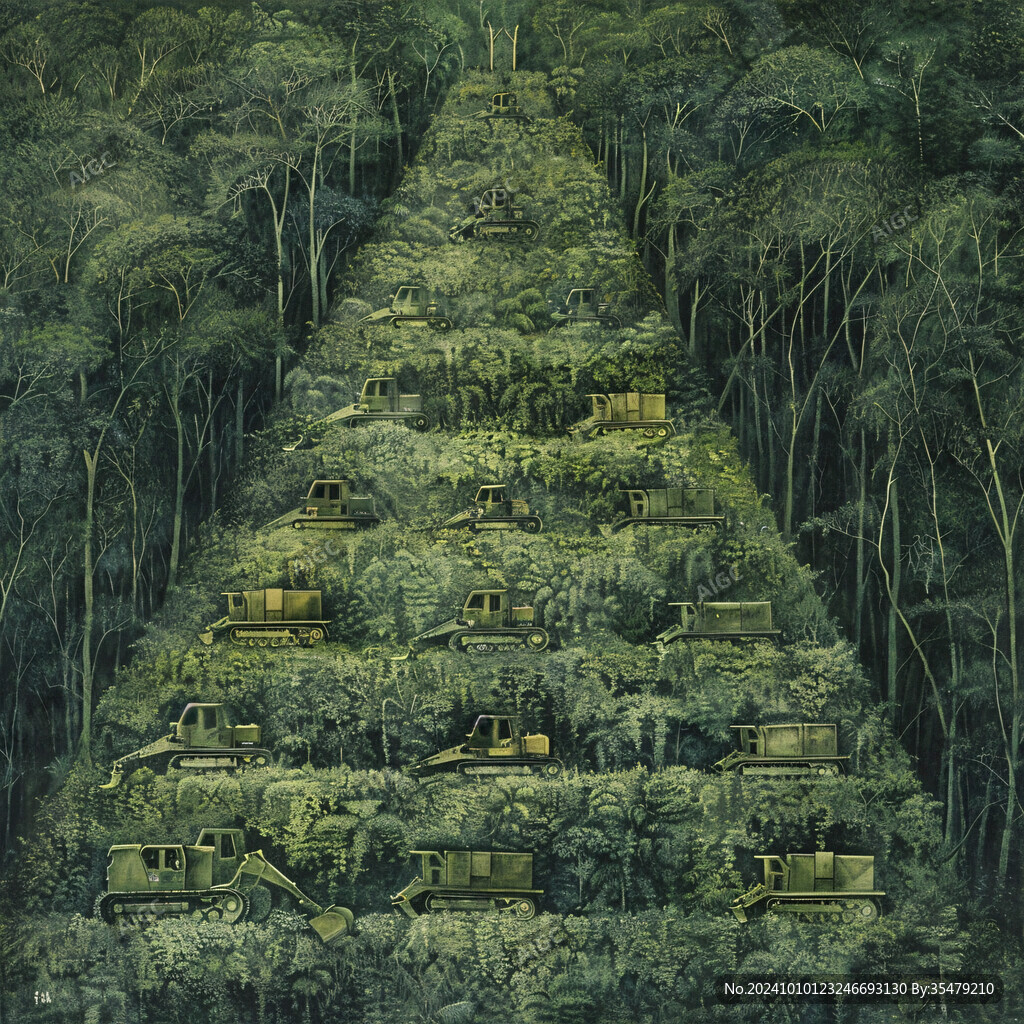 竹林立体画