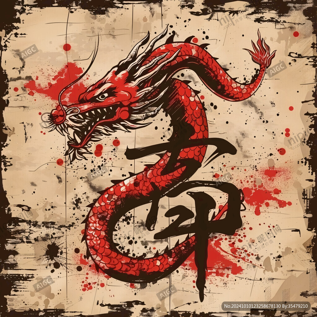 龙单字书法龙字龙画
