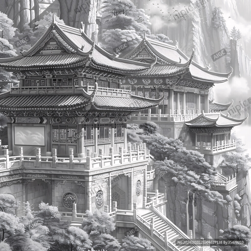 宫殿楼阁仙境仙人大殿