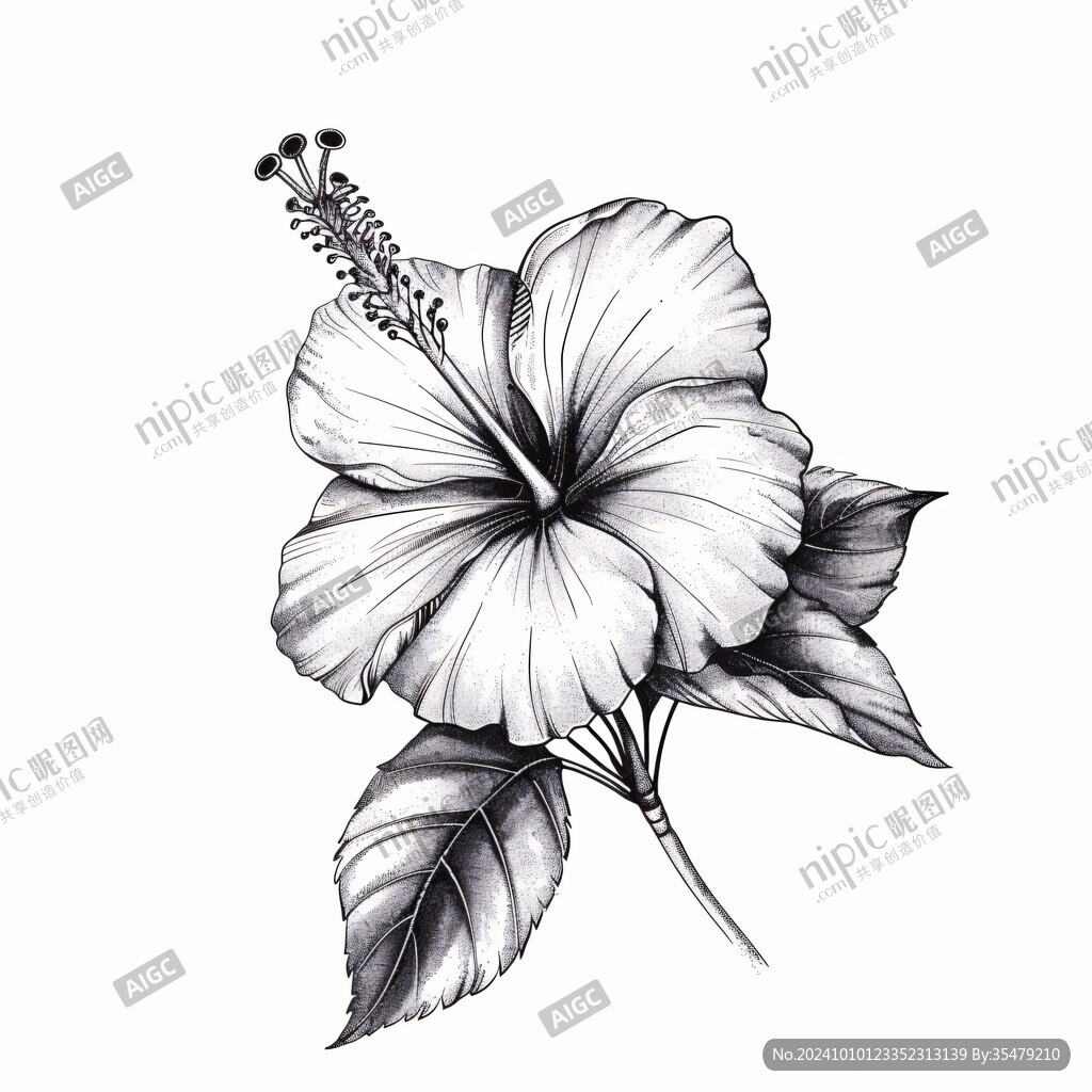 手绘扶桑花