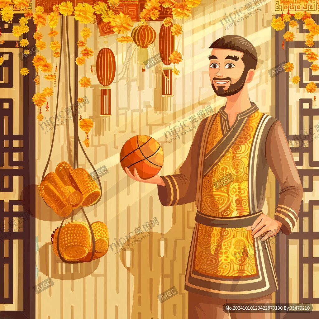 维吾尔族男插画
