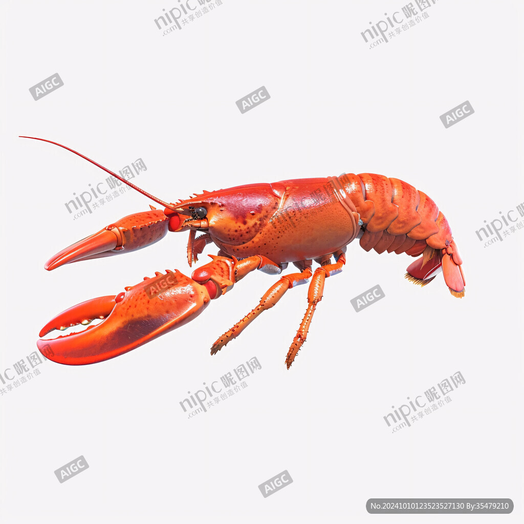卡通小龙虾写实海鲜