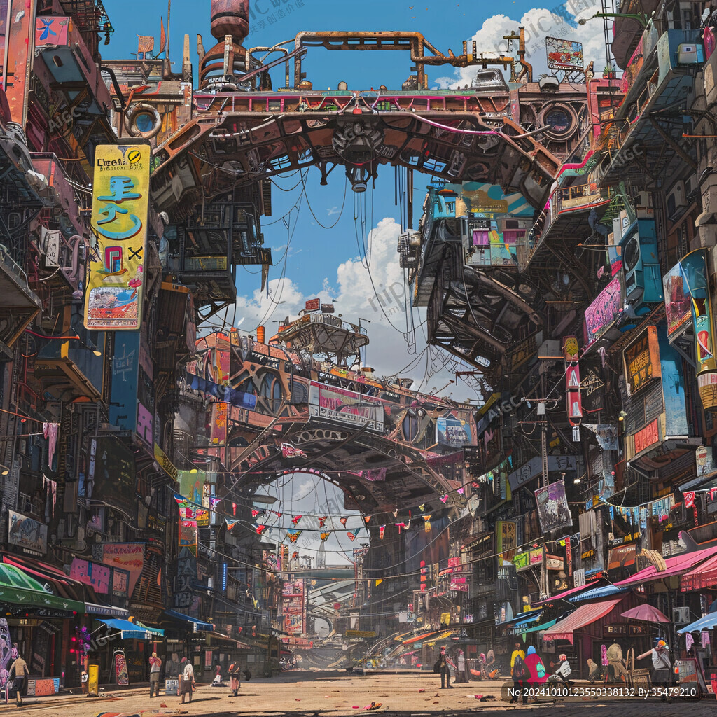 场景赛博插画