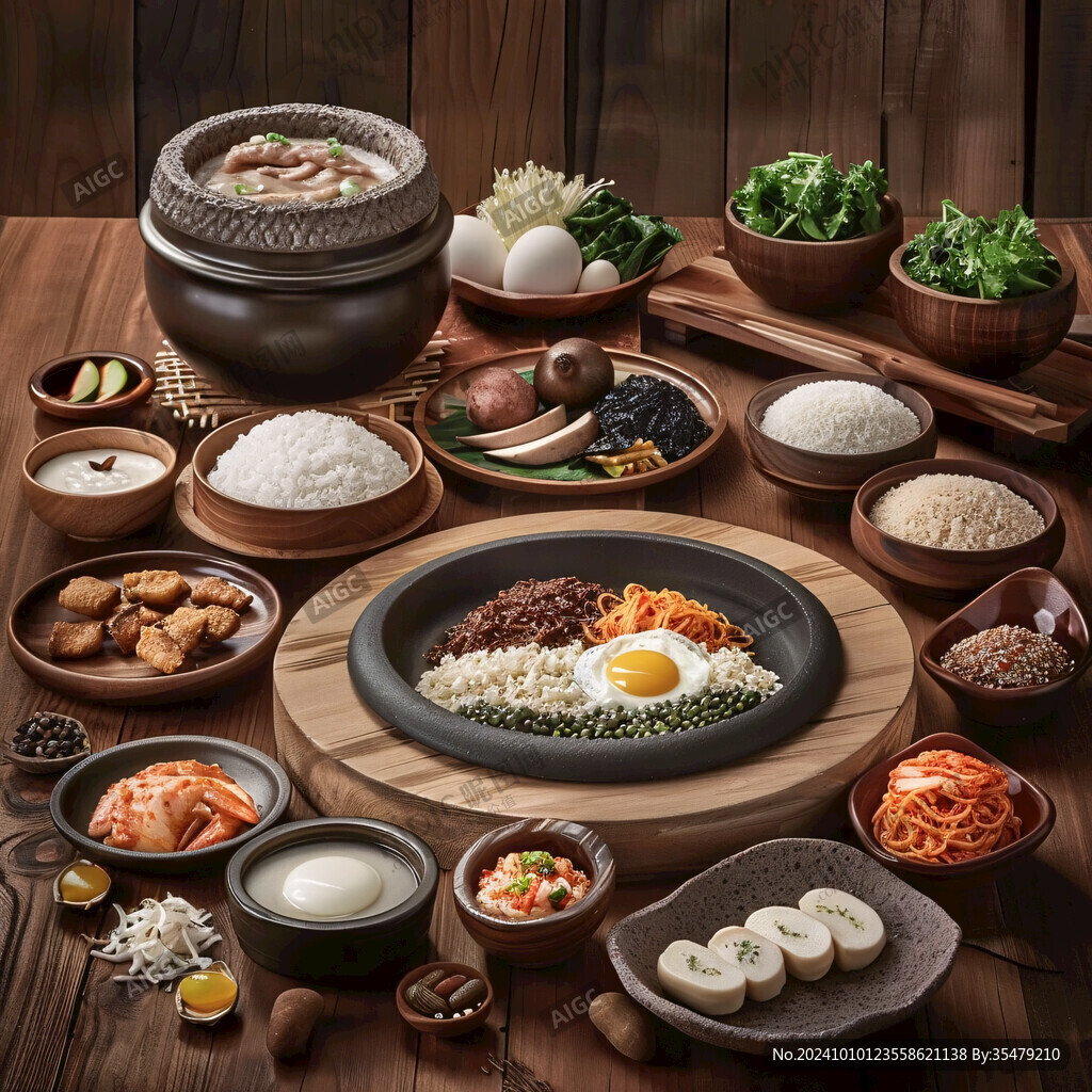 石锅拌饭食材