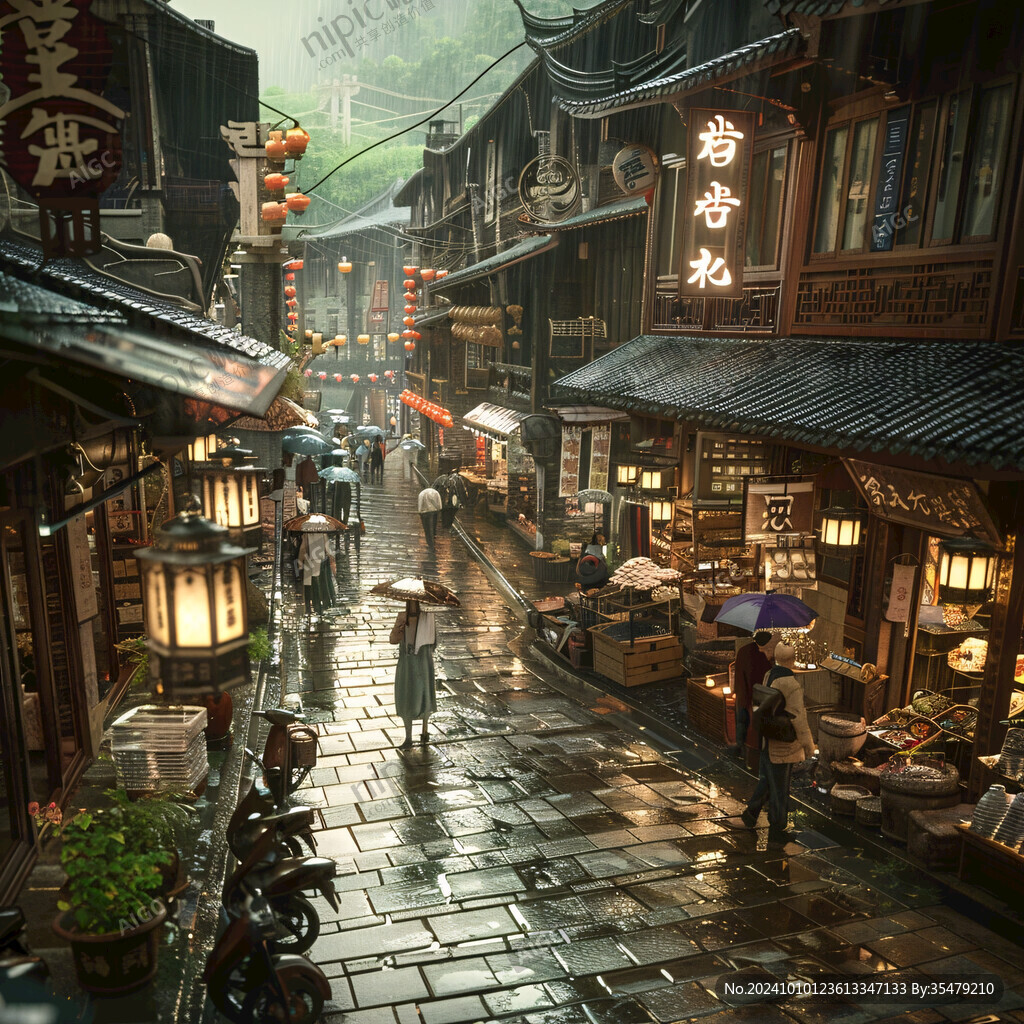 古代繁华街景
