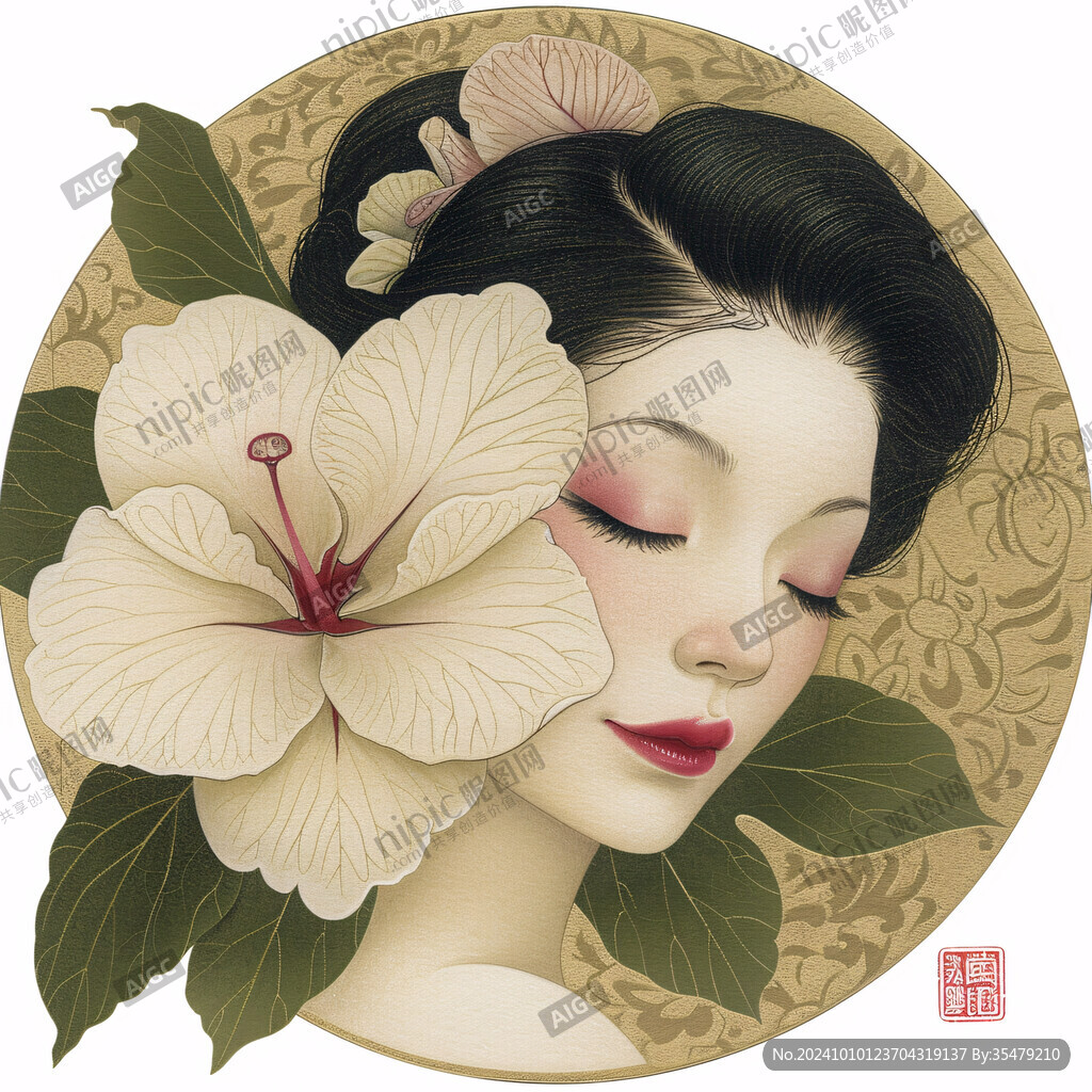 木棉花美女插画