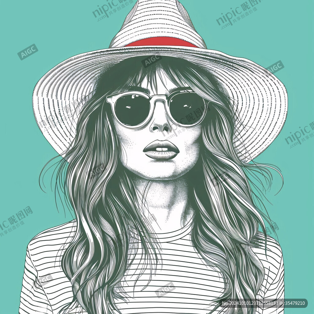 墨镜人物插画