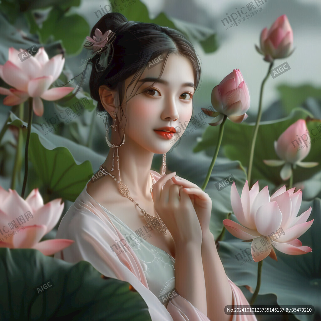 古典美女荷花