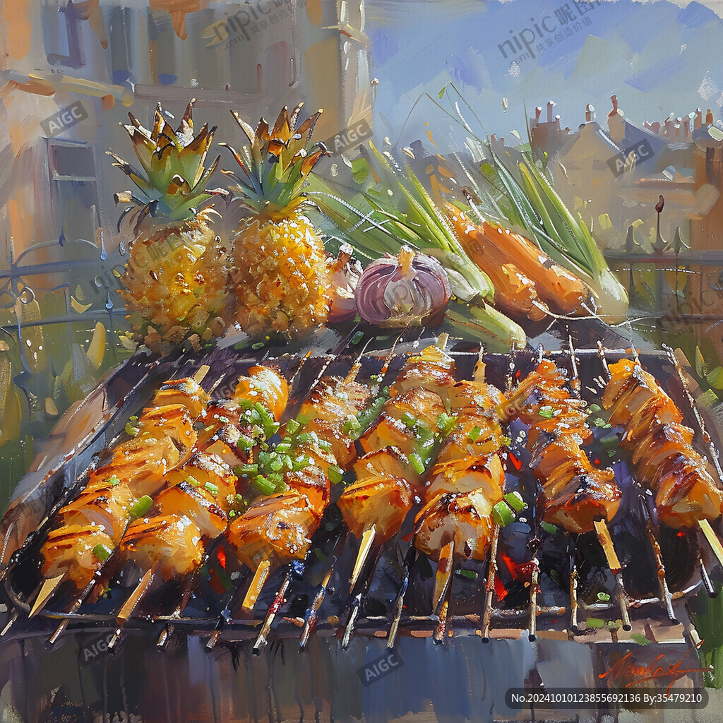 烧烤插画美食插画