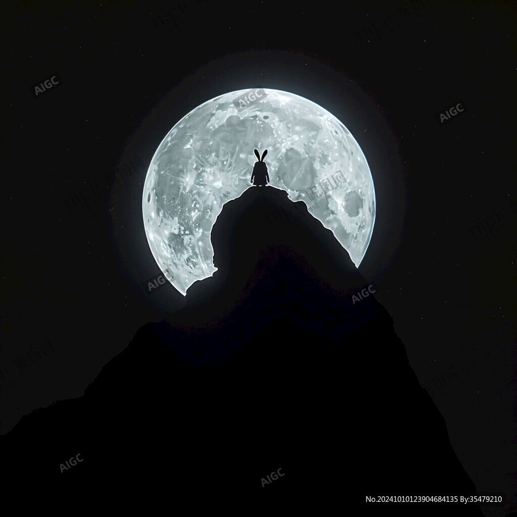 攀登高山脉一轮明月