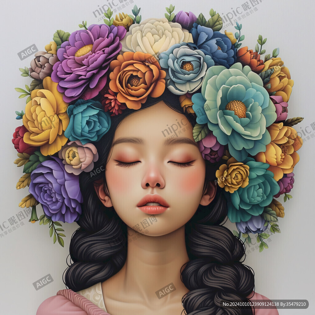 3d立体花卉牡丹